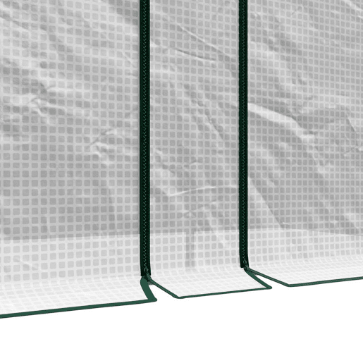 Outsunny Estufa Pequena Estufa de Exterior com Porta Dupla com Fecho de Correr e Cobertura de PE para Cultivar Plantas Flores 200x100x178 cm Branco