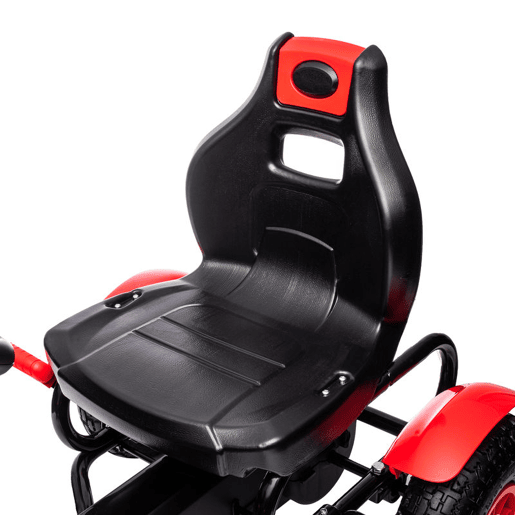 HOMCOM Kart a Pedais para Crianças Kart a Pedais Infantil com Assento Ajustável Pneus de Goma Travão de Mão para Crianças de 5-12 Anos Carga Máxima 50 kg 121x58x61 cm Vermelho