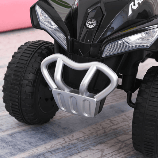 HOMCOM Quad Andador ATV para Crianças de 18-36 Meses com Luzes e Música, 4 Rodas, Suporta até 20 kg, 67,5x38x44 cm Preto
