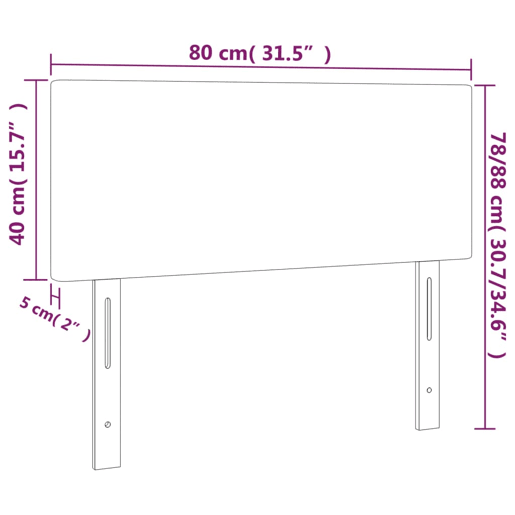 vidaXL Cabeceira de cama veludo 80x5x7888 cm cinzento-claro vidaXL Cabeceira de cama veludo 80x5x7888 cm cinzento-claro
