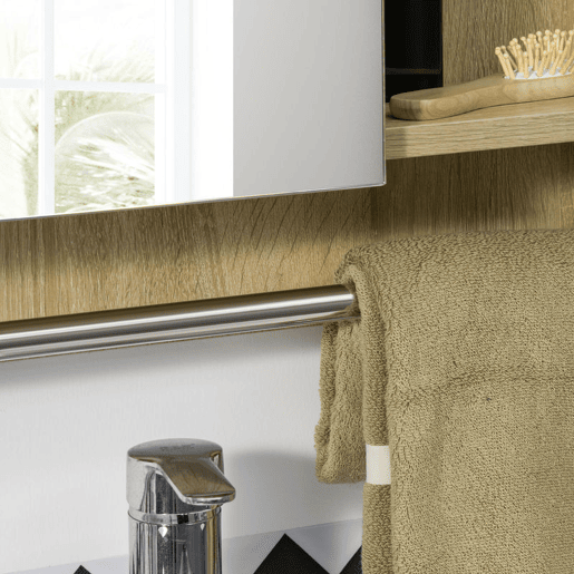 kleankin Armário de Casa de Banho com Espelho Armário de Parede com 1 Porta Prateleira Ajustável Toalheiro e Compartimento Móvel de Casa de Banho Suspenso 60x15x70 cm Carvalho