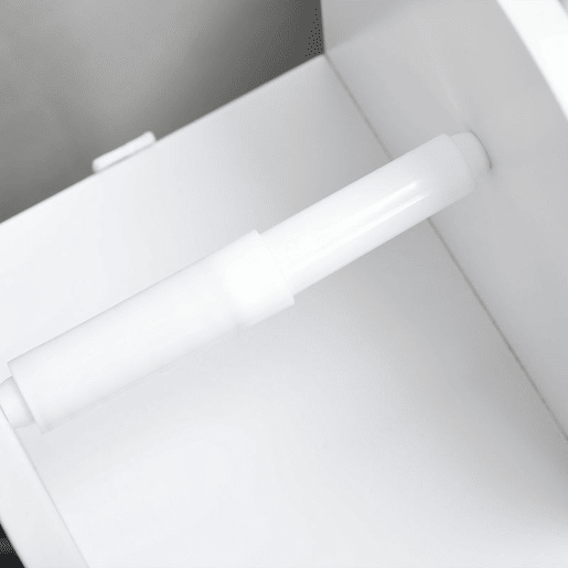 kleankin Armário Casa de Banho Armário Auxiliar Casa de Banho com Prateleiras Ajustáveis e Suporte para Papel Higiénico 20x20x80 cm Branco