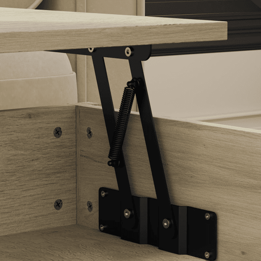HOMCOM Mesa de Centro Elevável Mesa de Centro com Bancada Elevável Espaço Oculto de Armazenamento Gavetas e Prateleira Aberta 100x50x48-62 cm Carvalho