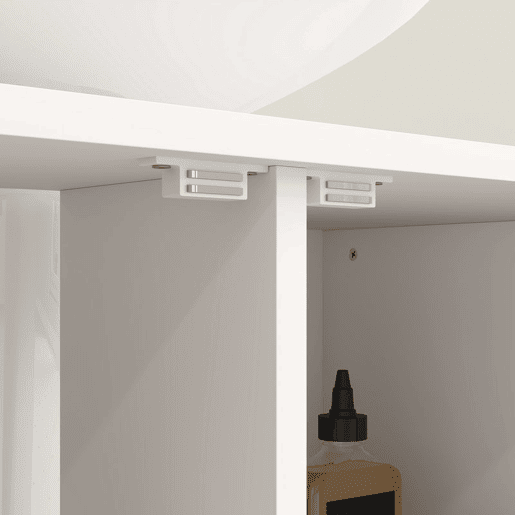 HOMCOM Móvel para Lavatório Pousar Móvel para Lavatório de Pé Móvel Casa de Banho com 2 Portas e Compartimento Aberto para Lavatório com ou sem Pedestral 80x40x60 cm Branco e Madeira