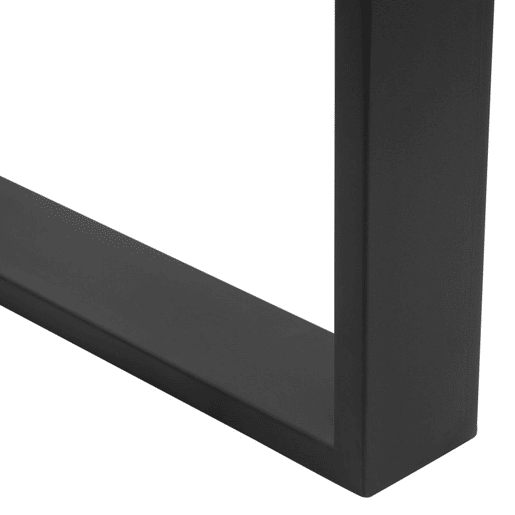 HOMCOM Conjunto de 2 Pés para Mesa de Aço 70x8x41 cm Pernas Quadradas de Mesa para Móveis de Bricolage Estilo Industrial com Parafusos e Protetores de Chão Preto