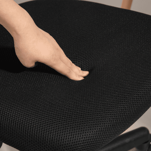 HOMCOM Cadeira de Escritório sem Apoio para os Braços Cadeira de Escritório Giratória com Encosto de Malha Respirável Altura Ajustável Carga 120 kg 43x48x78-88 cm Preto