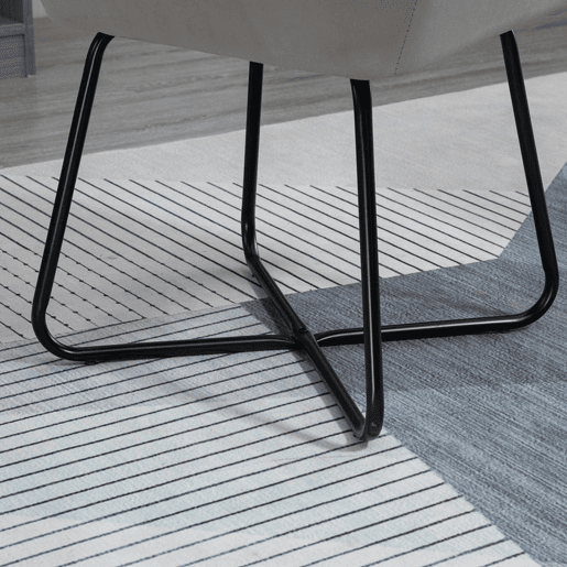 HOMCOM Cadeira de Sala de Jantar Cadeira Estofada em Veludo com Assento Acolchoado Base Metálica Cruzada Cadeira de Leitura para Sala de Estar Quarto 60x56,5x85 cm Cinza