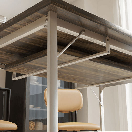 HOMCOM Mesa de Refeição Extensível Retangular para 4-6 Pessoas Mesa de Cozinha Extensível com Pés Metálicos para Sala de Jantar 120-160x80x75 cm Madeira e Branco