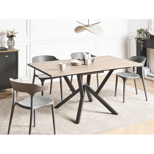 Mesa de jantar extensível ANSELL Castanho claro 160200 cm 90 cm