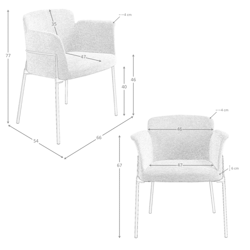 Cadeira em tecido cinzento modelo 4170 Angel Cerdá S.L.Cadeira com braços de design moderno com assento e encosto estofados em tecido cinzento. Cadeira em tecido cinzento modelo 4170 Angel Cerdá S.L.Cadeira com braços de design moderno com assento e encosto estofados em tecido cinzento.