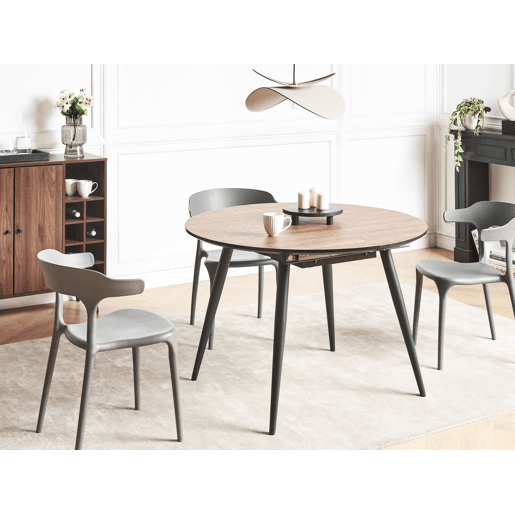 Mesa de jantar extensível SENIAC Castanho 110150 cm 112 cm
