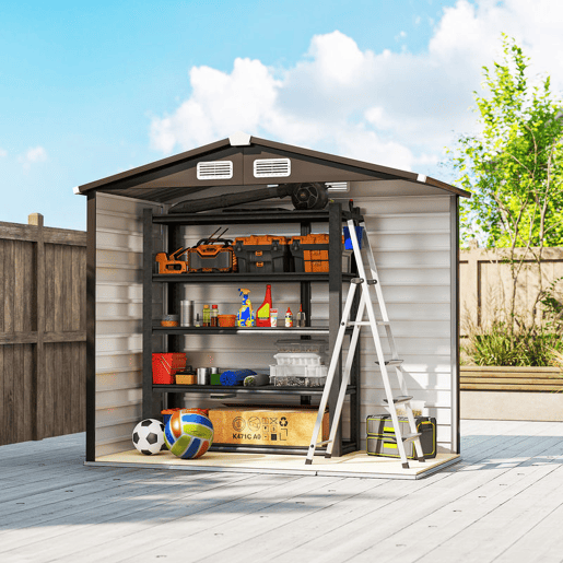 Outsunny Abrigo de Jardim Exterior 2,36m² 213x120x194 cm Abrigo de Exterior com Base Reforçada (Piso NÃO Incluído) Portas de Correr Duplas Fechadura Janelas Madeira e Marrom Outsunny Abrigo de Jardim Exterior 2,36m² 213x120x194 cm Abrigo de Exterior com Base Reforçada (Piso NÃO Incluído) Portas de Correr Duplas Fechadura Janelas Madeira e Marrom