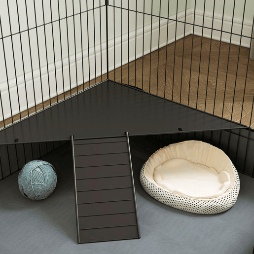 PawHut Gaiola para Animais Pequenos Gaiola para Roedores Gaiola para Coelhos com Tampa Amovível Recinto para Cobaias Ouriços 121x61x61 cm Preto