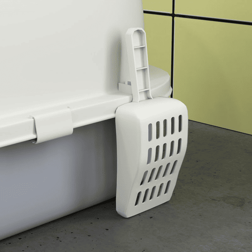 PawHut Caixa de Areia para Gatos Fechada Caixa de Areia para Gatos com Tampa e Bandeja Amovíveis Filtro de Carvão e Pá 40,5x52x39 cm Branco e Cinza