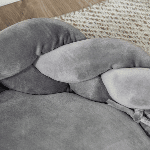 PawHut Cama para Cães Pequenos Cama para Gatos Lavável Cama para Animais de Estimação Redonda com Almofada Independente e Corda de Algodão 55x55x14 cm Cinza