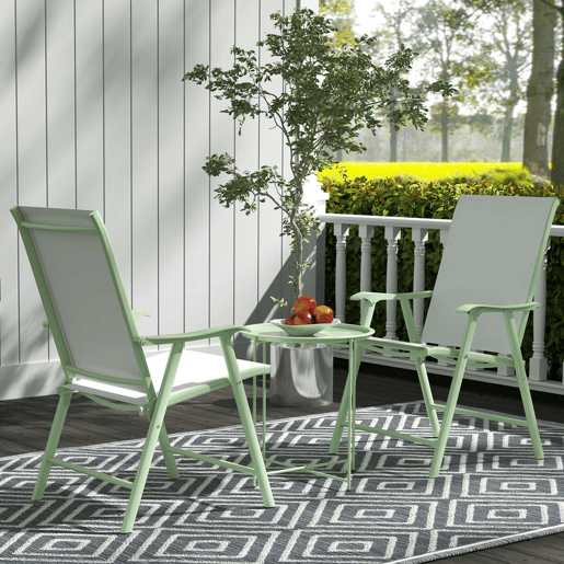 Outsunny Mesa Auxiliar Redonda de Jardim com Tabuleiro Removível e Pés Dobráveis para Exterior, Terraço ou Pátio Ø46x53 cm Verde