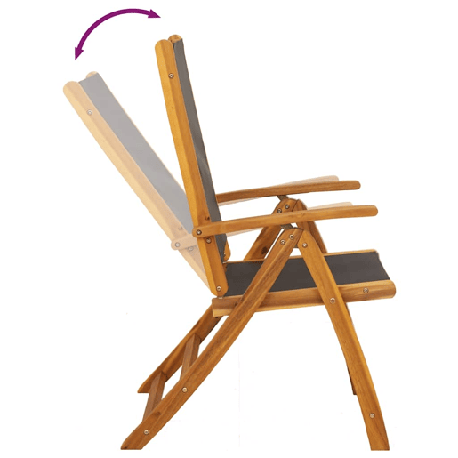 vidaXL Cadeiras de jardim dobráveis 8 pcs acácia maciça e textilene vidaXL Cadeiras de jardim dobráveis 8 pcs acácia maciça e textilene
