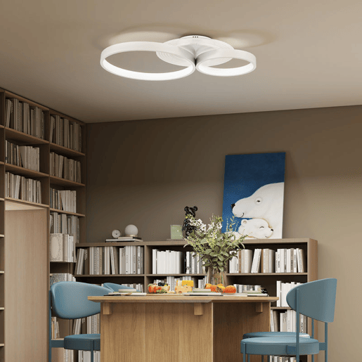 HOMCOM Candeeiro de Teto LED 40W Candeeiro Moderno com Iluminação LED 3000K4000K6500K para Quarto Sala Cozinha Sala de Jantar 59x38x7,4 cm Branco