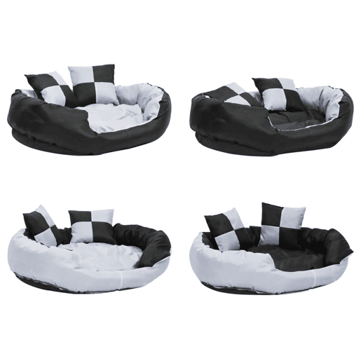 vidaXL Almofadão p cães reversível e lavável 85x70x20 cm cinzapreto vidaXL Almofadão p cães reversível e lavável 85x70x20 cm cinzapreto