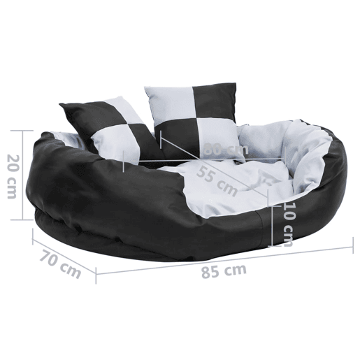 vidaXL Almofadão p cães reversível e lavável 85x70x20 cm cinzapreto vidaXL Almofadão p cães reversível e lavável 85x70x20 cm cinzapreto