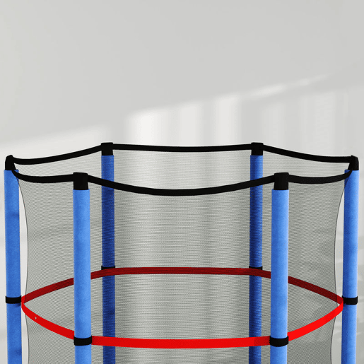 HOMCOM Trampolim Infantil Ø107 cm Trampolim para Crianças de 3-6 Anos com Rede de Segurança Carga 45 kg para Interior Ø140x160 cm Azul