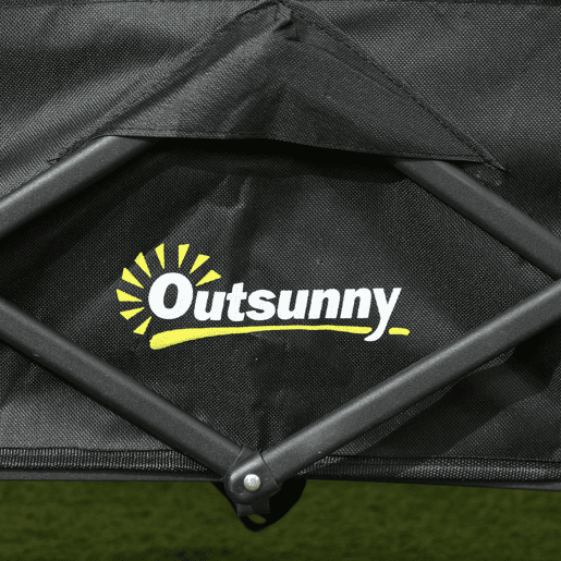 Outsunny Carrinho de Transporte com Rodas Carrinho de Jardim Dobrável com Pega Telescópica Ajustável 2 Bolsas de Arrumação Carrinho de Praia Jardim Campismo Carga 120 kg 64x42x27 cm Preto