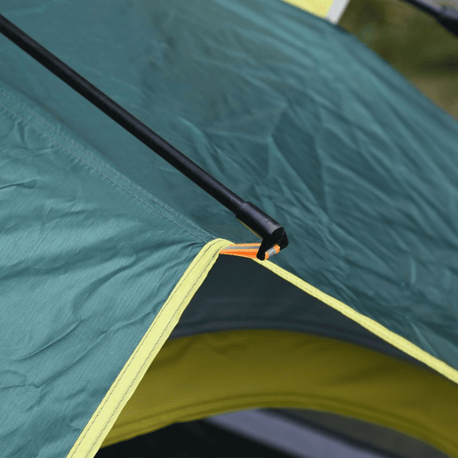 Outsunny Tenda de Campismo para 2-3 Pessoas Tenda de Campismo Dobrável com 1 Porta 3 Janelas Bolsa de Transporte e Abertura Automática para Praia Parque 205x195x135 cm Verde
