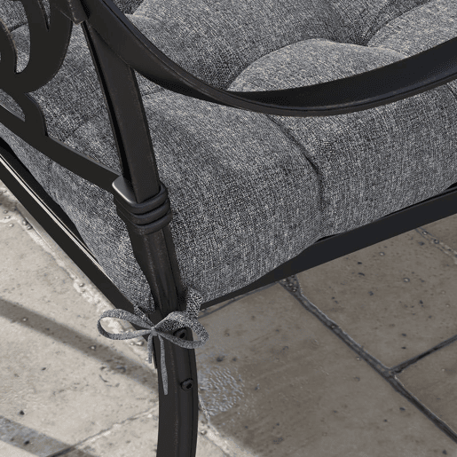 Outsunny Conjunto de Almofadas para Cadeiras de Sala 48x48x7 cm Conjunto de 4 Peças Almofadas para Cadeiras de Jardim Impermeáveis e Anti-UV com 2 Fitas de Fixação Cinzento