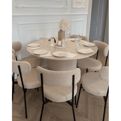 Mesa de jantar NEWELL Creme claro 120 cm 120 cm Mesa de jantar NEWELL Creme claro 120 cm 120 cm