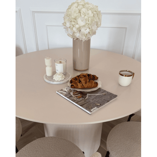 Mesa de jantar NEWELL Creme claro 120 cm 120 cm Mesa de jantar NEWELL Creme claro 120 cm 120 cm