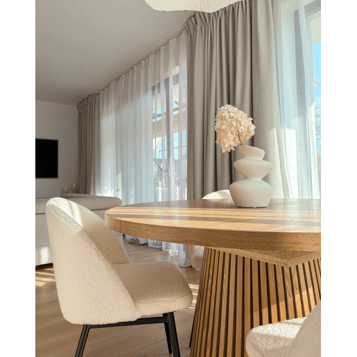 Mesa de jantar extensÃvel MOORE Freixo claro 120 cm 120160 cm Mesa de jantar extensÃvel MOORE Freixo claro 120 cm 120160 cm