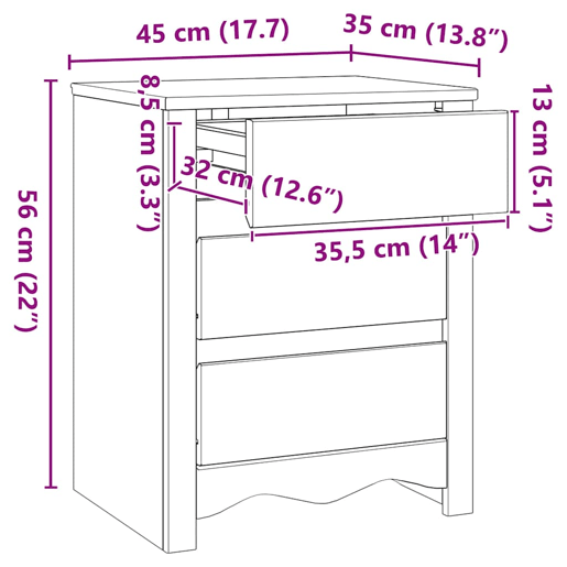 vidaXL Mesa de centro com gaveta Drammen Carvalho 45 x 35 x 56 cm vidaXL Mesa de centro com gaveta Drammen Carvalho 45 x 35 x 56 cm