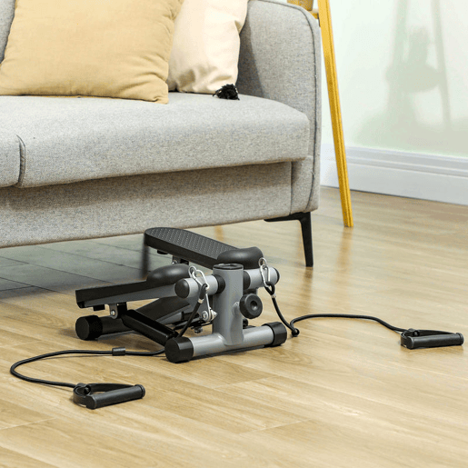 SPORTNOW Mini Step para Exercício em Casa Máquina de Step Compacta com Bandas de Resistência Monitor LCD Pedais Antiderrapantes e Ajustáveis em Altura para Treino do Corpo 41x30,5x18,5 cm Cinza SPORTNOW Mini Step para Exercício em Casa Máquina de Step Compacta com Bandas de Resistência Monitor LCD Pedais Antiderrapantes e Ajustáveis em Altura para Treino do Corpo 41x30,5x18,5 cm Cinza