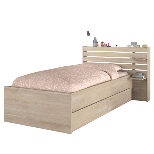 Conjunto de 2 gavetas para cama juvenil Eik na cor carvalho japonês 199x22x51 cm Conjunto de 2 gavetas para cama juvenil Eik na cor carvalho japonês 199x22x51 cm