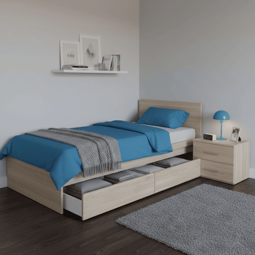 Conjunto de 2 gavetas para cama juvenil Eik na cor carvalho japonês 199x22x51 cm Conjunto de 2 gavetas para cama juvenil Eik na cor carvalho japonês 199x22x51 cm