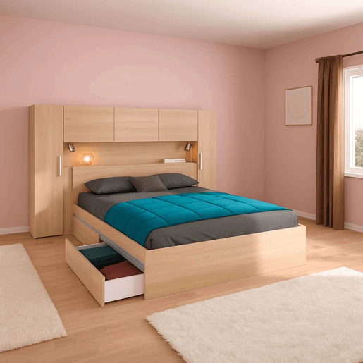 Gavetas baixas para cama de casal modelo Baltic em carvalho Brooklyn