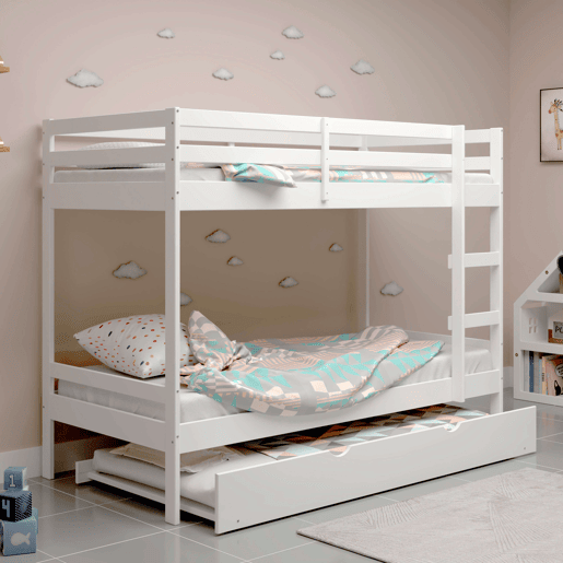 Gaveta inferior para beliche de coelho branco 189x24x94cm