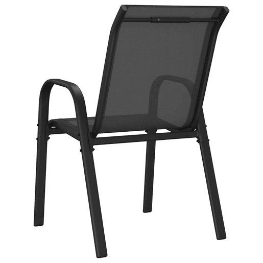vidaXL Cadeiras de jardim empilháveis 6 pcs textilene preto vidaXL Cadeiras de jardim empilháveis 6 pcs textilene preto