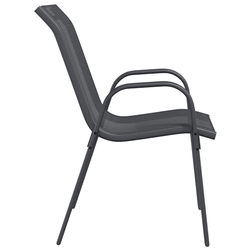 vidaXL Cadeiras de jardim empilháveis 6 pcs textilene cinzento