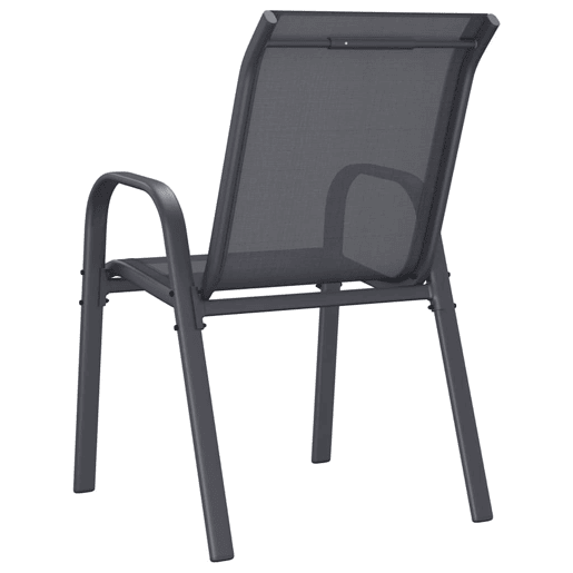 vidaXL Cadeiras de jardim empilháveis 6 pcs textilene cinzento