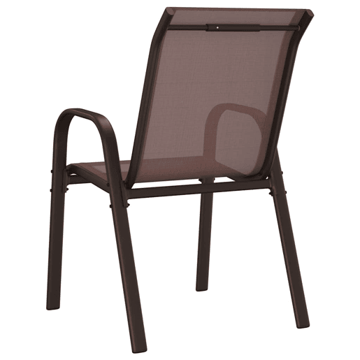 vidaXL Cadeiras de jardim empilháveis 2 pcs textilene castanho