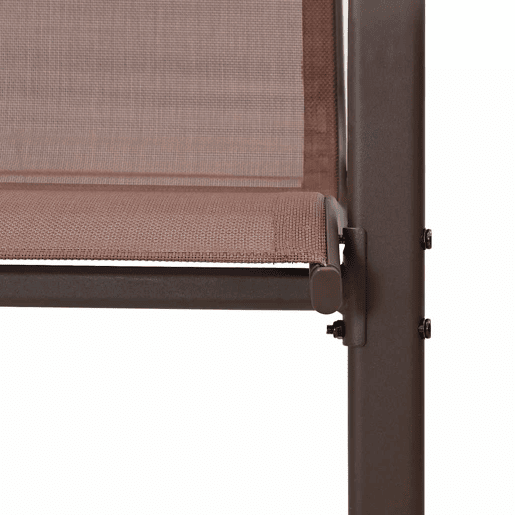 vidaXL Cadeiras de jardim empilháveis 2 pcs textilene castanho