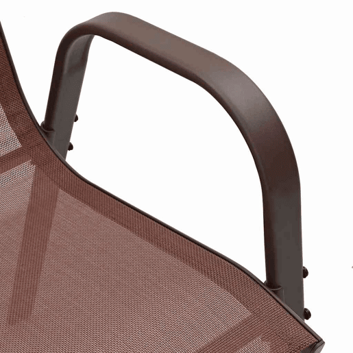 vidaXL Cadeiras de jardim empilháveis 2 pcs textilene castanho