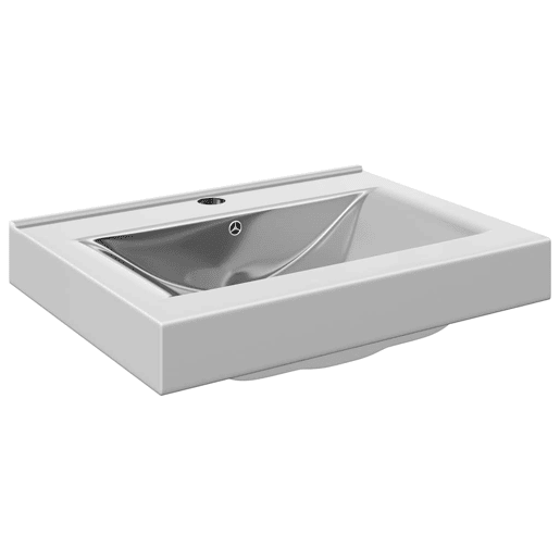vidaXL Lavatório com extravasamento 60x46x16 cm cerâmica prateado