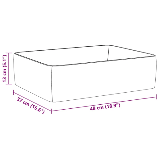 vidaXL Lavatório retangular 48x37x13 cm cerâmica branco vidaXL Lavatório retangular 48x37x13 cm cerâmica branco