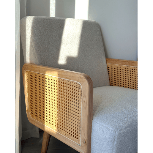 Poltrona HOJBY Bouclé Branco creme