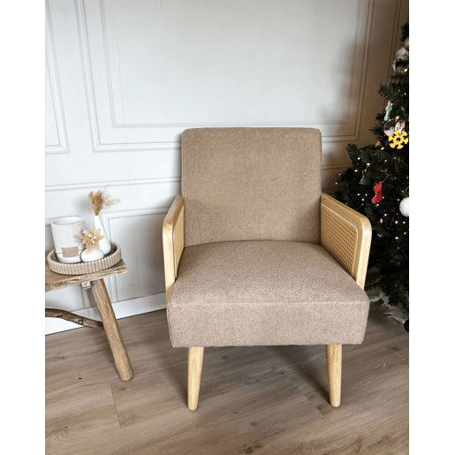Poltrona HOJBY Bouclé Cor de areia