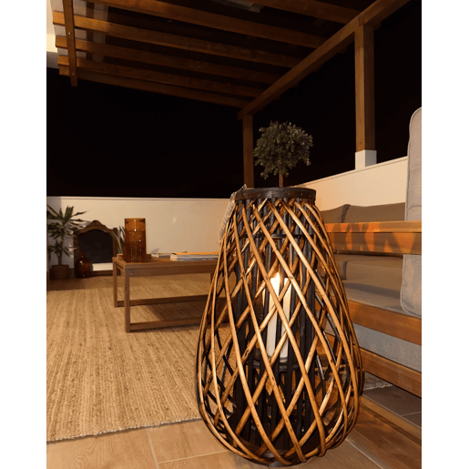 Lanterna KIUSIU Madeira de salgueiro 60 cm Castanho