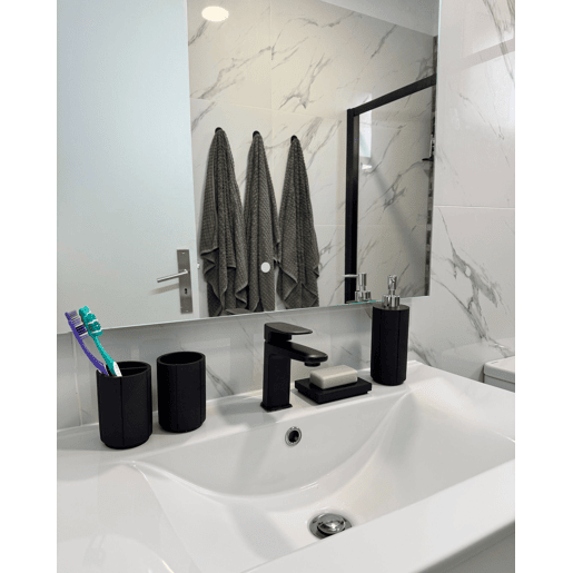 Conjunto de 5 acessórios para a casa de banho HUALLAGA Preto