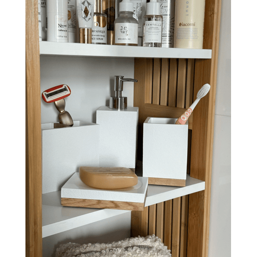 Conjunto de 5 acessórios para a casa de banho TAPICHE Branco